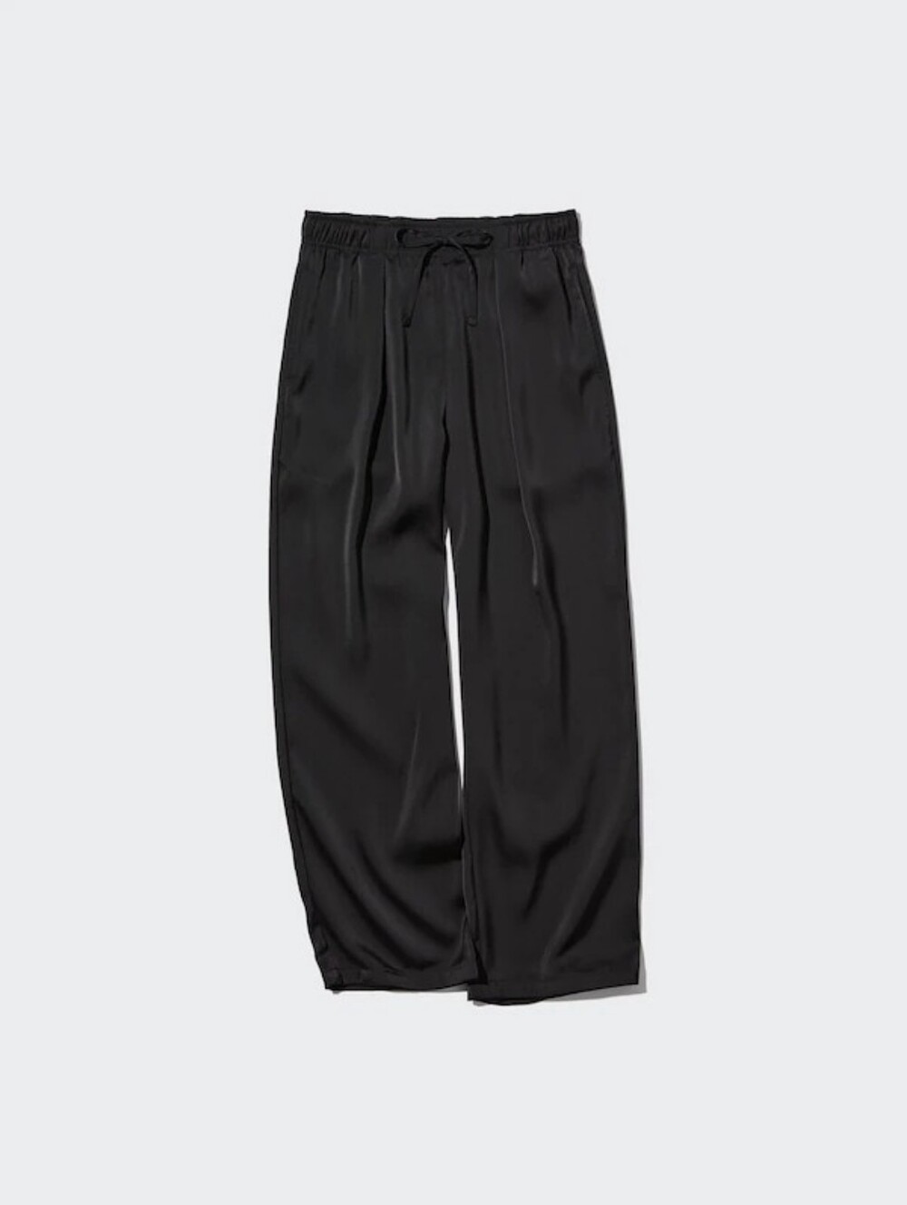 Extremely silky Uniqlo Women's Black Drawstring Casual Pants